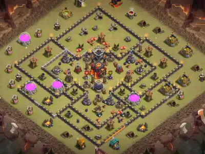 Layout TH10 War Base Anti 2 Star Layout for Clash of Clans