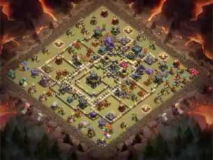 COC TH17 War Base with Town Hall Protected by Anti 2 and 3 Star