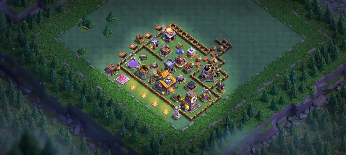 BH10 coc base layout with Tight Builder Hall Defense