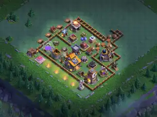 BH10 coc base layout with Tight Builder Hall Defense