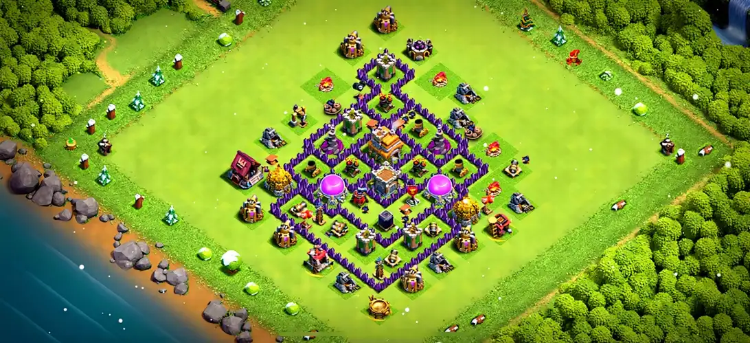 Layout Attack-Proof TH7 Defense Coc Layout | Anti 3 Stars Trophies Defense