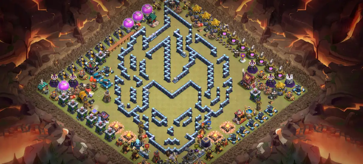 TH14 Funny Troll base for coc with Gesture Wall Art