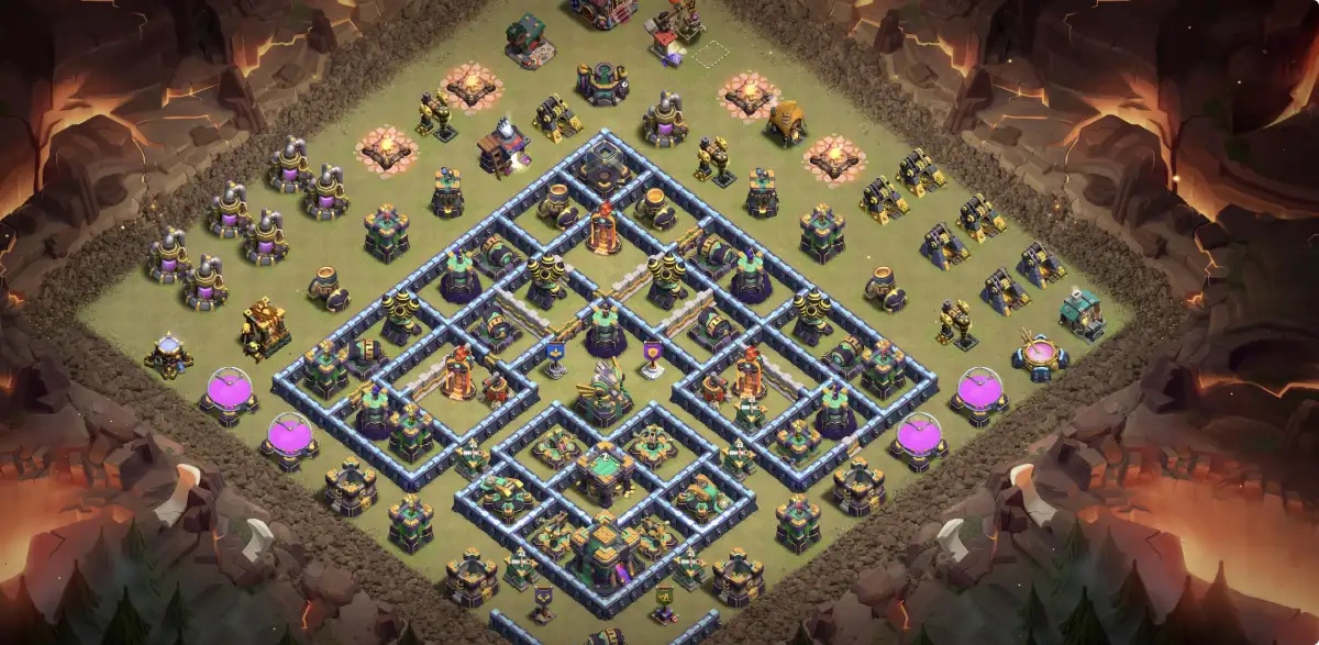 TH14 Anti 2 Star War Base Layout for Clash of Clans