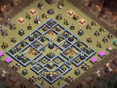 Layout TH14 Anti 2 Star War Base Layout for Clash of Clans