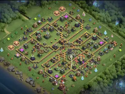 Layout TH14 War Base for Clash of Clans | Anti 3 Star Copy