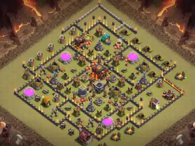 Layout TH10 War Base Anti 3 Star Layout With Wide Ring Defense