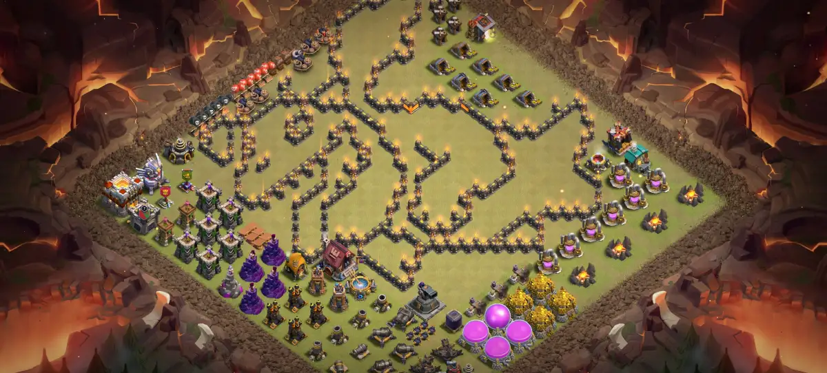TH11 Troll Base Layout Funny Skull Design with Copy Link