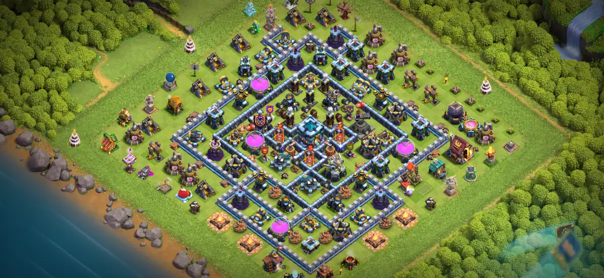 TH13 War Base Anti 3 Star Ring Layout with Copy Link