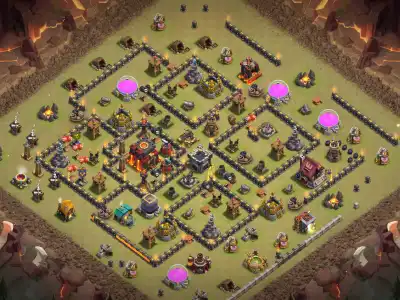 Layout TH10 War Base Anti 2 Star Layout for Clash of Clans