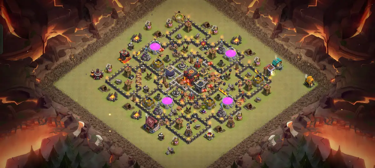TH10 War Base Anti 3 Star Hybrid for Clash of Clans