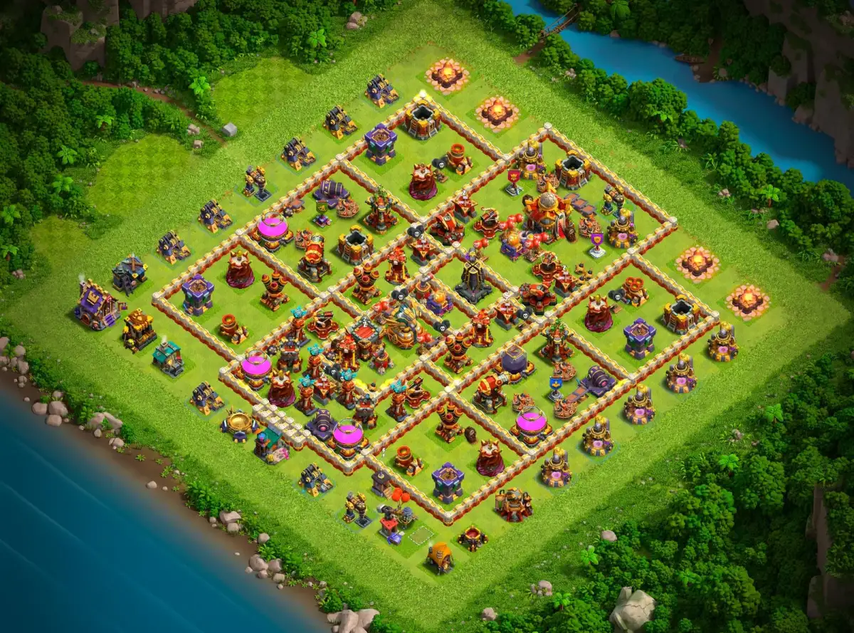 TH16 Anti 2 Star War Base Layout for Clash of Clans