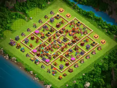 Layout TH16 Anti 2 Star War Base Layout for Clash of Clans