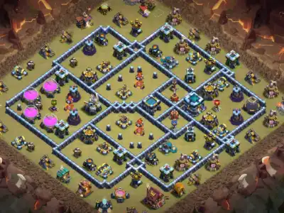Layout TH13 War Badr Defense Base for CoC Copy Link