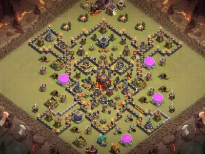 Layout TH10 Farming Base Anti Air for Legend League Copy Link