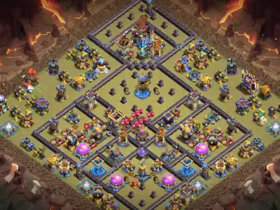Layout TH18 War Base with Isolated Town Hall Core
