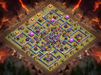 Layout TH15 War Base Anti 3 Star Layout for Clash of Clans