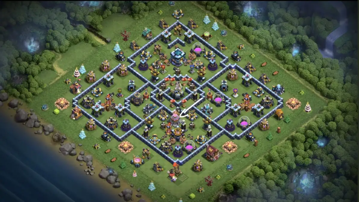 TH13 War Base Anti 3 Star for Clash of Clans Copy Link