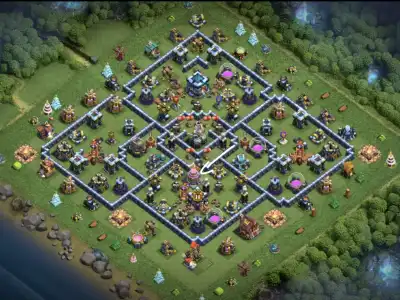 Layout TH13 War Base Anti 3 Star for Clash of Clans Copy Link