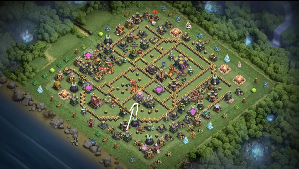 TH14 War Base for CoC with Anti 3 Star Ring Pathing