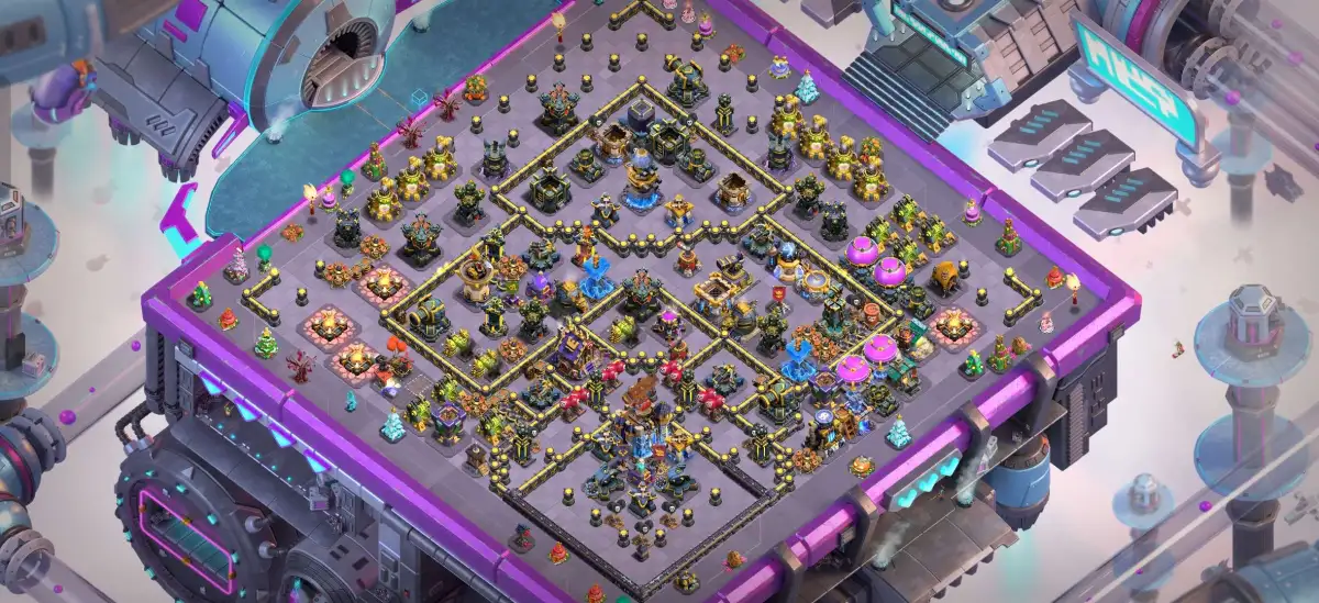 TH18 War Base with Offset Town Hall and Split Core