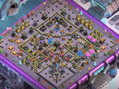 Layout TH18 War Base with Offset Town Hall and Split Core