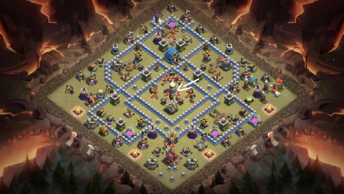 TH12 War Base Anti 3 Star for Clash of Clans Copy Link