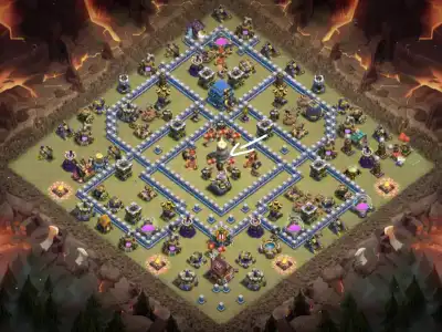 Layout TH12 War Base Anti 3 Star for Clash of Clans Copy Link