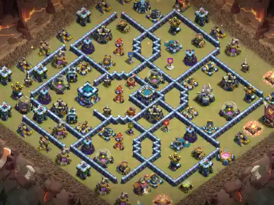 Layout TH13 War Base vs Electro Dragons for Clash of Clans