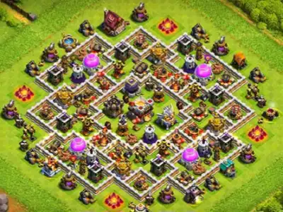 Layout New TH11 Hybrid Defense Base Layout 2026