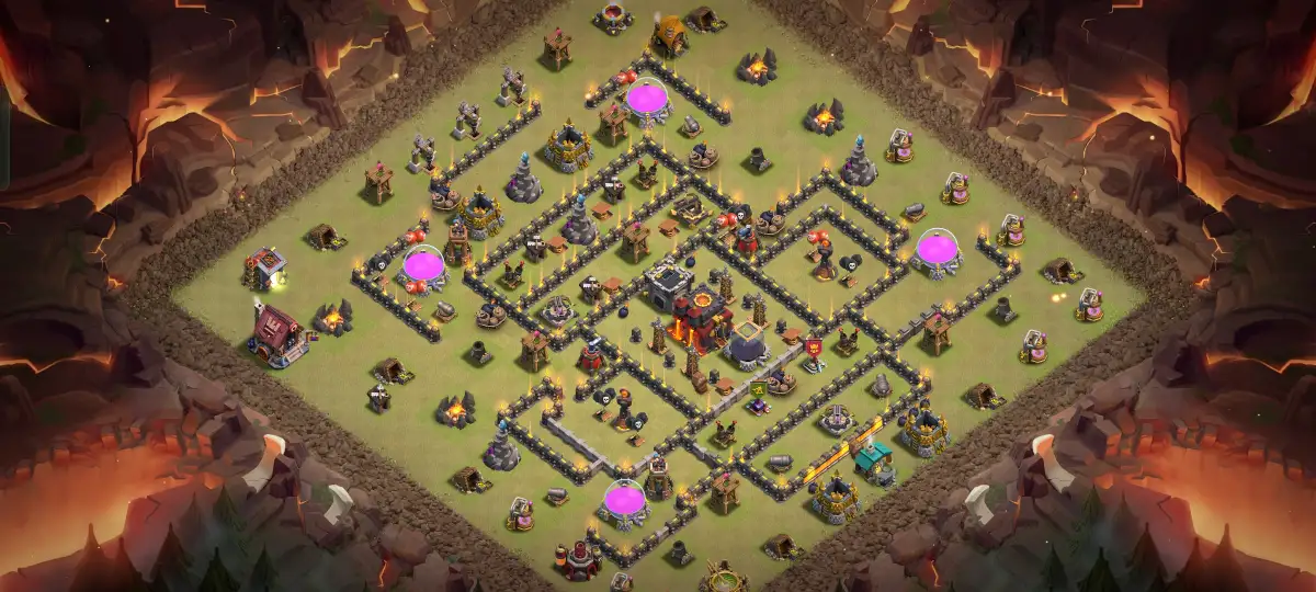 TH10 War Base Anti 2 Star Layout with Tough Core Ring