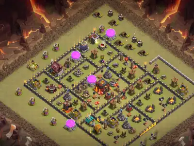 Layout TH10 Anti 3 Star Legend League Base Layout Copy Link