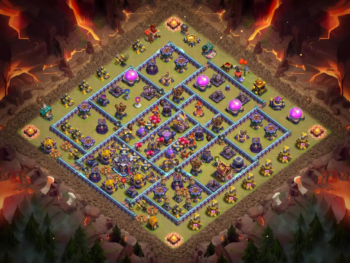TH15 War Base Anti 3 Star with Tricky Town Hall Ring