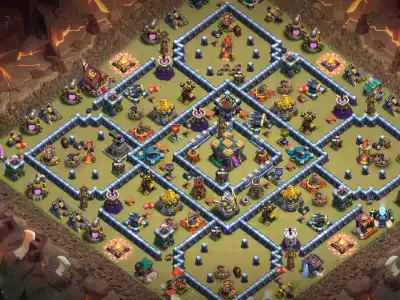 Layout TH14 War Badr Defense Base for CoC with Copy Link