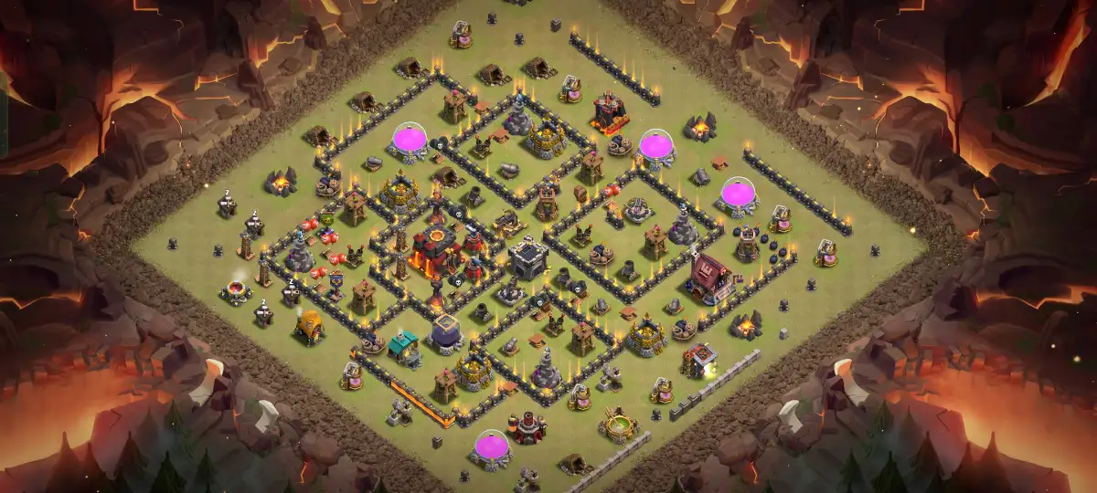 TH10 War Base Anti 3 Star Layout with Copy Link