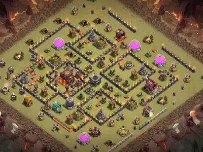 Layout TH10 War Base Anti 3 Star Layout with Copy Link