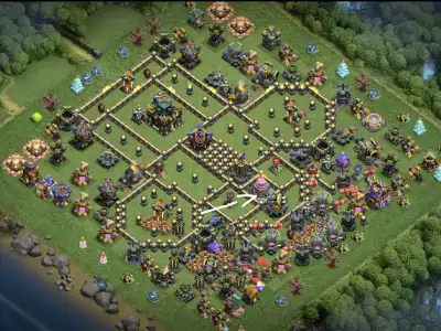 Layout TH17 War Base for CoC | Clash of Clans Anti 3 Star