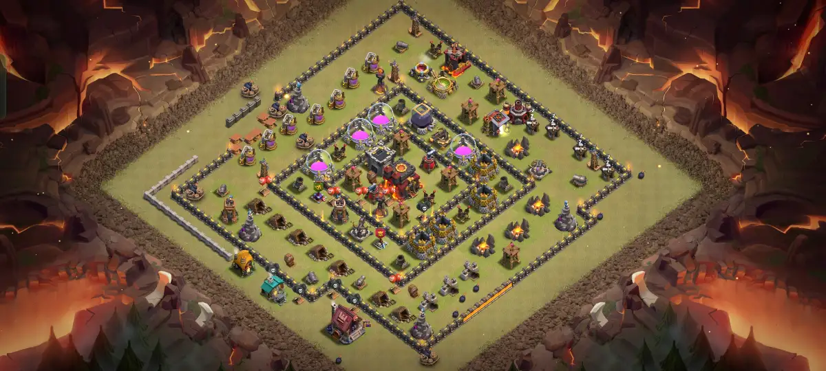 TH10 War Base Anti 2 Star Layout with Strong Core Copy Link