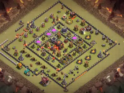 Layout TH10 War Base Anti 2 Star Layout with Strong Core Copy Link