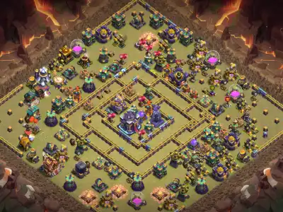 Layout Strong TH15 Anti 2 Star War coc base layout 2026