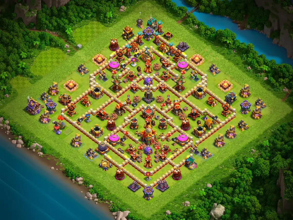 TH16 Anti 2 Star War Base for Clash of Clans Copy Link
