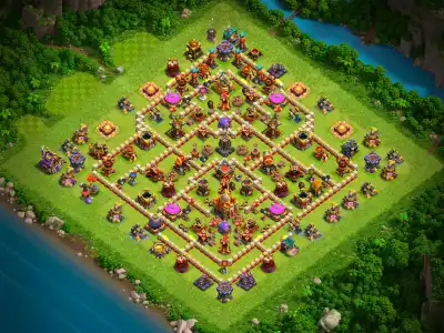 Layout TH16 Anti 2 Star War Base for Clash of Clans Copy Link