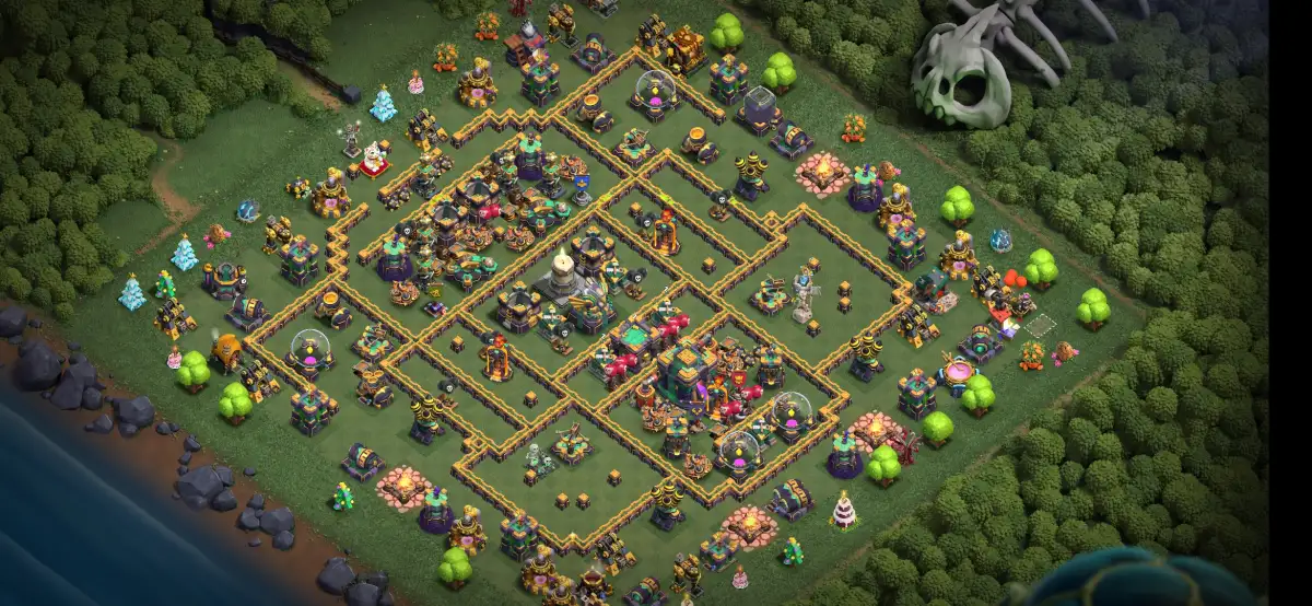 TH14 War Base Anti 2 Star Layout with Split Town Hall