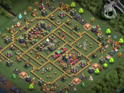 Layout TH14 War Base Anti 2 Star Layout with Split Town Hall