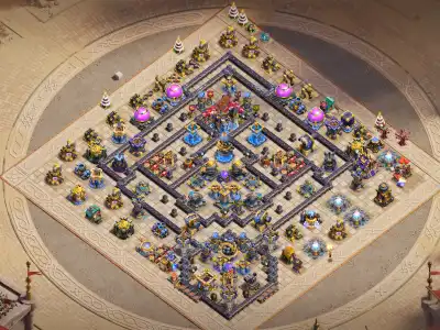 Layout TH18 War Base with Offset Town Hall and Split Core