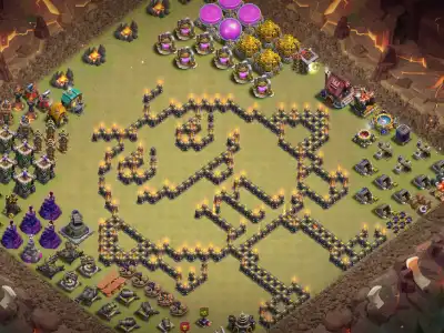 Layout TH11 Troll Base with Giant Skull Art Copy Link Layout