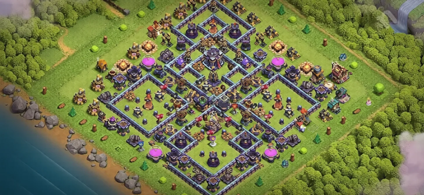 Layout Custom TH15 Defense Coc Layout | Anti 3 Stars War Emperor