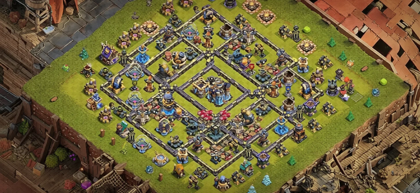 Layout Killer TH18 Defense Coc Layout | Hybrid Crown Dynasty