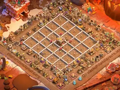 Layout Top TH18 Defense Coc Layout | Anti Everything Night Emperor