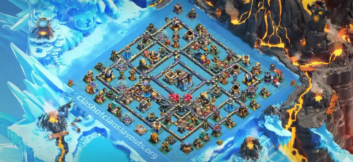 Killer TH18 Defense Coc Layout | Hybrid Crown Dynasty