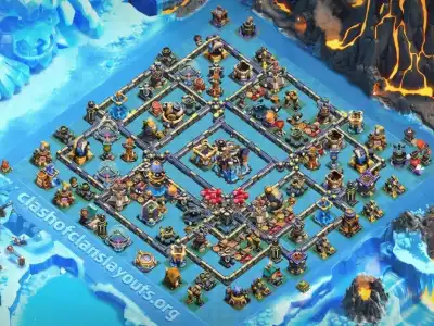 Layout Killer TH18 Defense Coc Layout | Hybrid Crown Dynasty